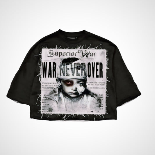 "WAR NEVER OVER" CROPPED TEE